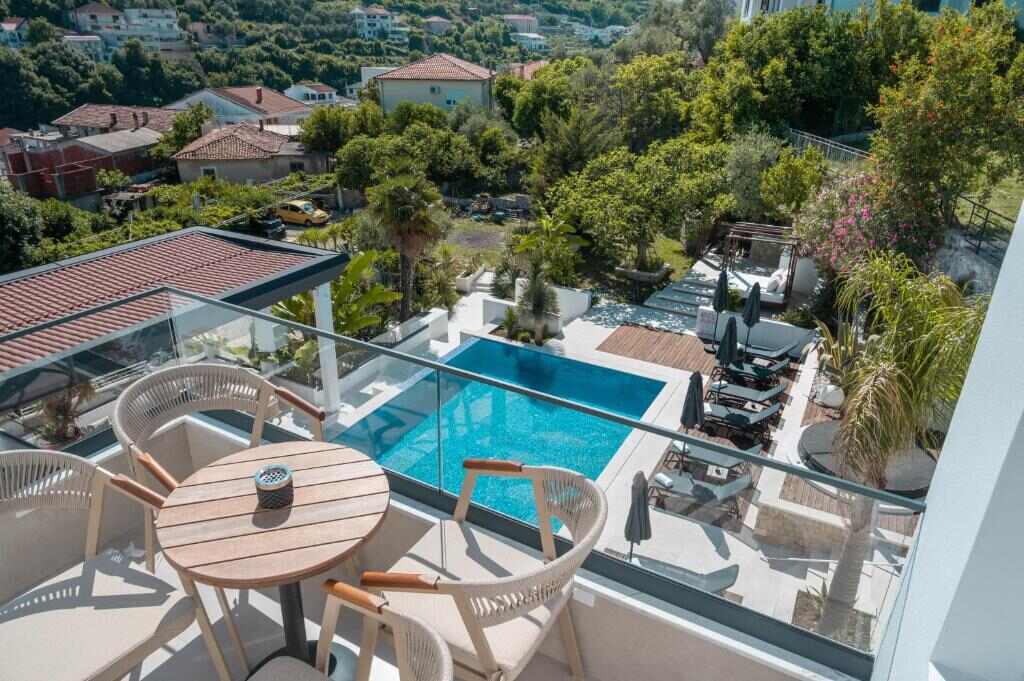Balcony overlooking the pool